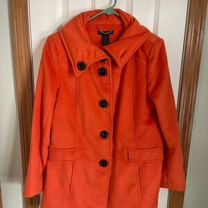 Grace Elements Bright Orange Single Breasted Peacoat (New with tags)